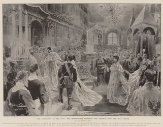 The Coronation of the Czar, the Metropolitan Anointing the Emperor with the Holy Chrism